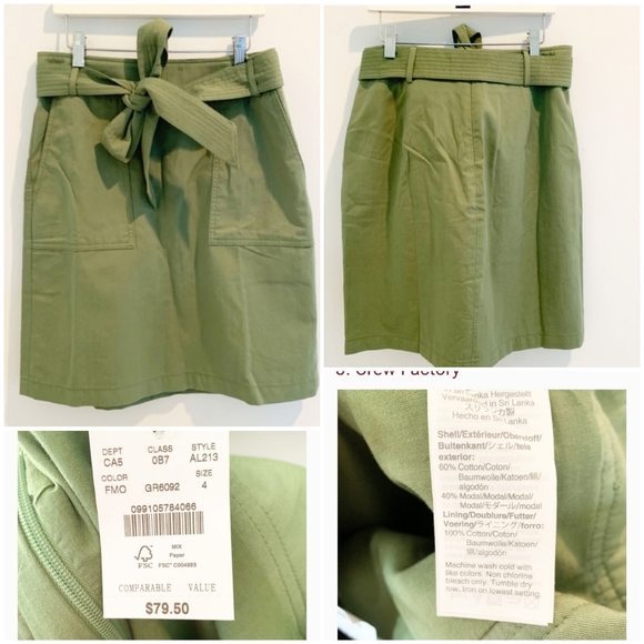 J. Crew military green skirt - Picture 2 of 2